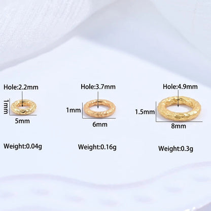 4PCS 5/6/8mm Vintage Hammered Hollow Round Spacer Bead