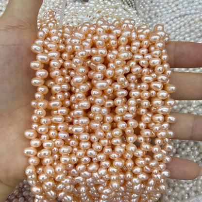 4x6mm Rice Cross Drilled Freshwater Pearl Beads