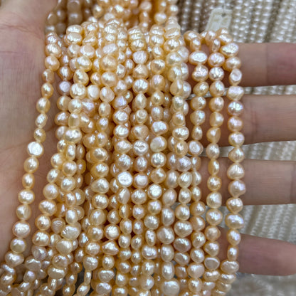 Light Champagne Baroque Freshwater Pearl Beads