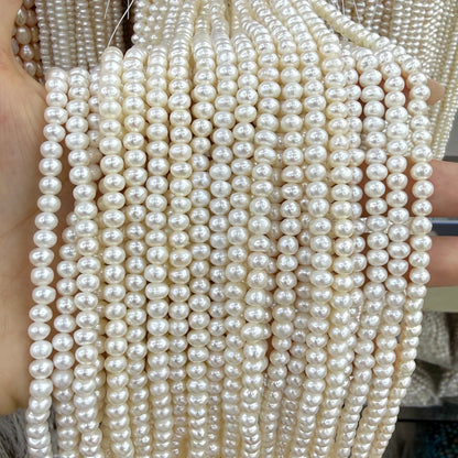 4x5mm Flat Oval Freshwater Pearl Beads