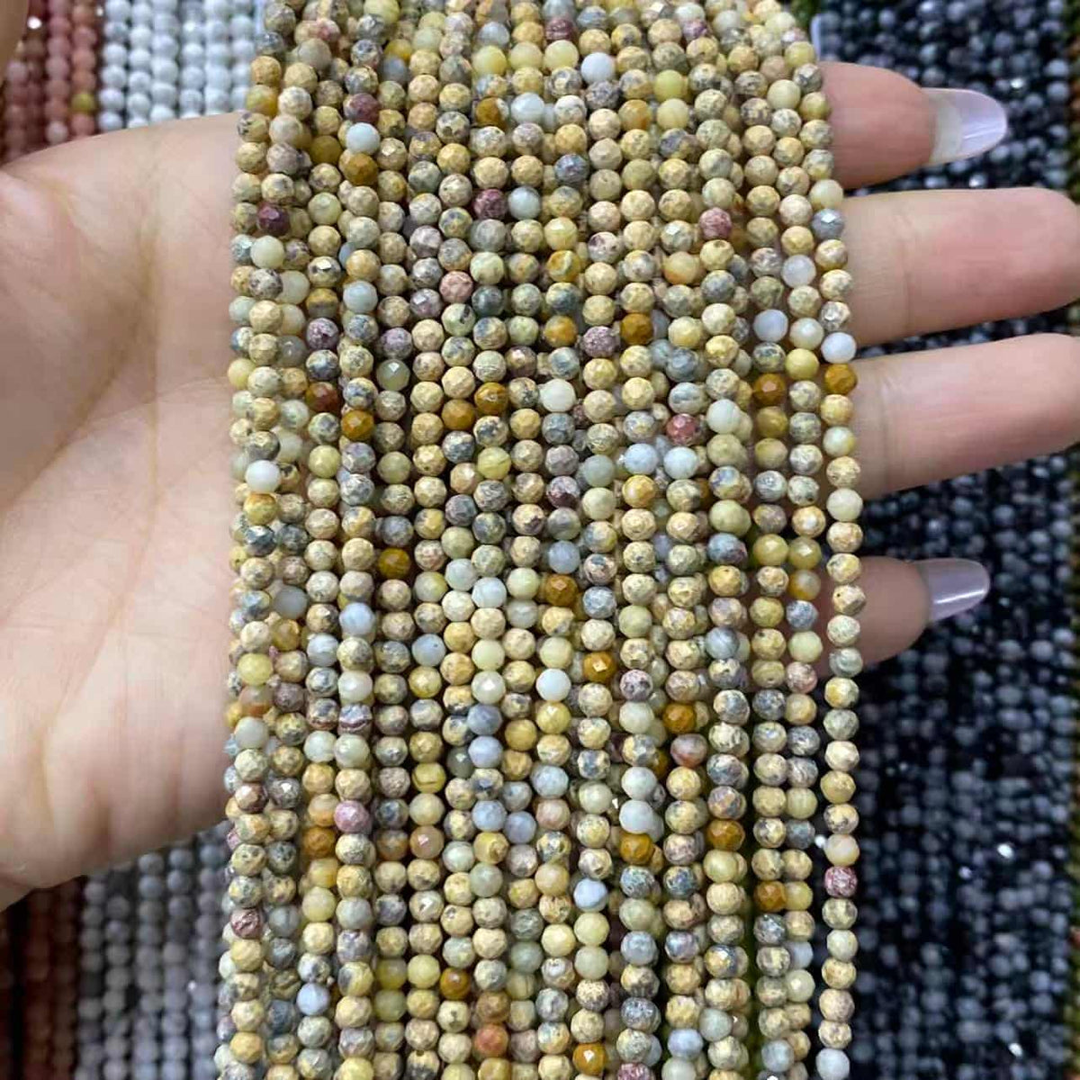 Tiny Round Faceted Agate Beads 2mm 3mm 4mm