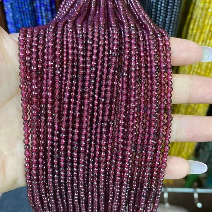 Garnet Tiny Smooth Round Beads 2mm 3mm 4mm