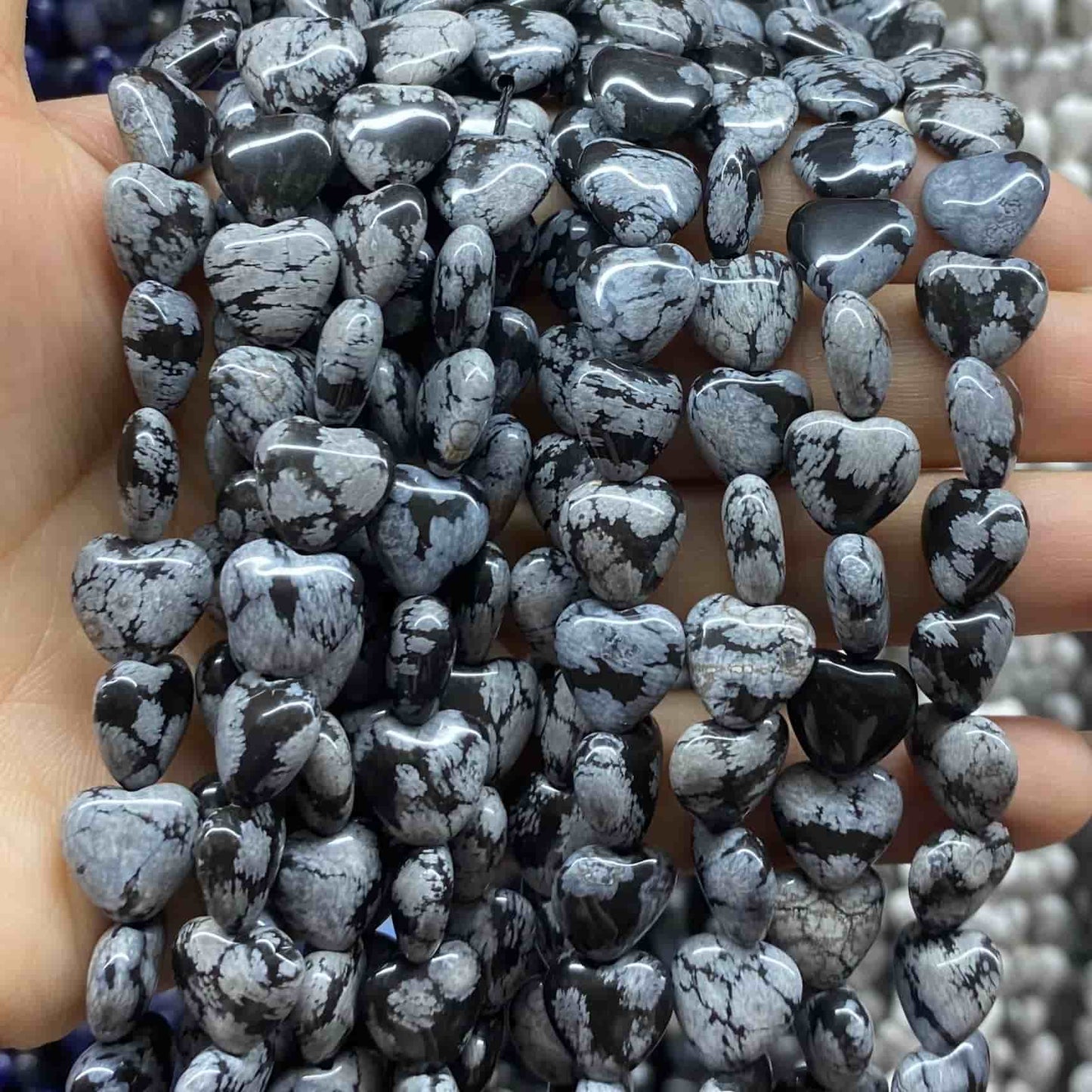 Smooth Heart Shape Beads 10mm/15mm Quartz/Jasper/Agate/Crystal