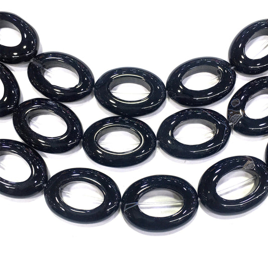 Annulus Black Onyx Beads