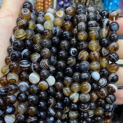 #1 Round Agate Beads 6mm/8mm/10mm/12mm