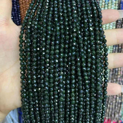 2mm 3mm 4mm Faceted Round Sandstone Beads