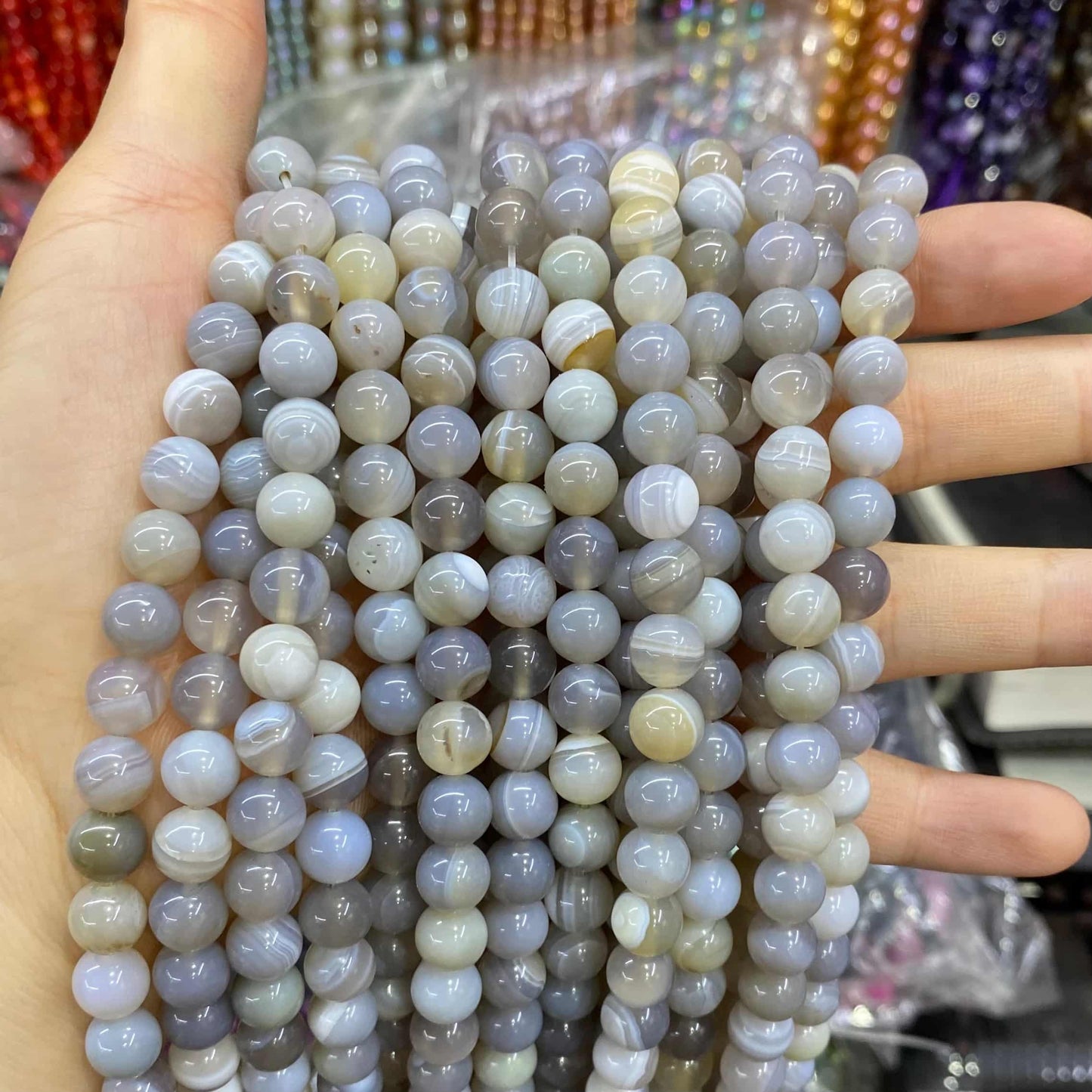 #1 Round Agate Beads 6mm/8mm/10mm/12mm