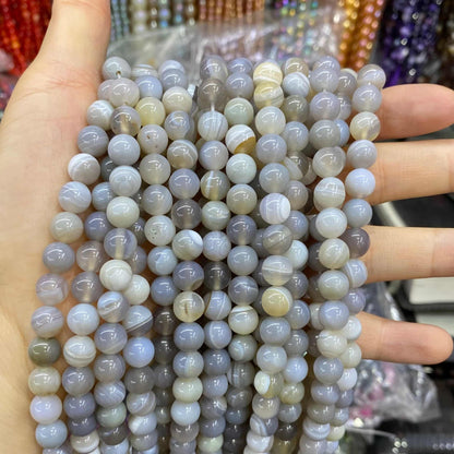 #1 Round Agate Beads 6mm/8mm/10mm/12mm