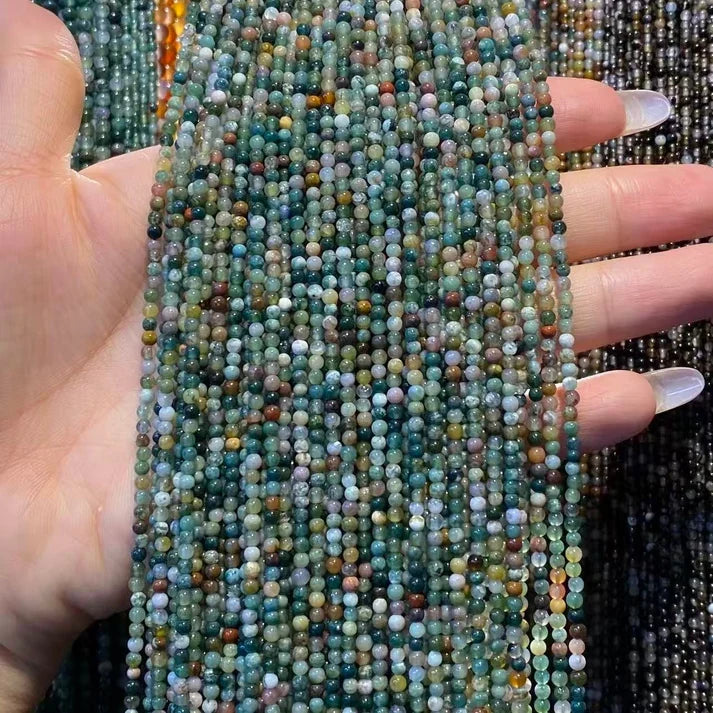Indian Agate Tiny Smooth Round Beads 2mm 3mm 4mm