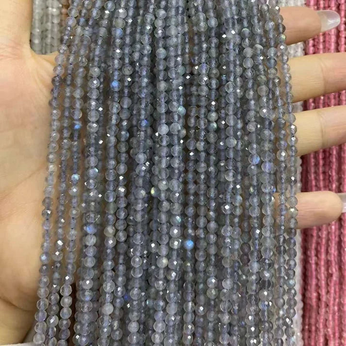 Labradorite Tiny Faceted Round Beads 2mm 3mm 4mm