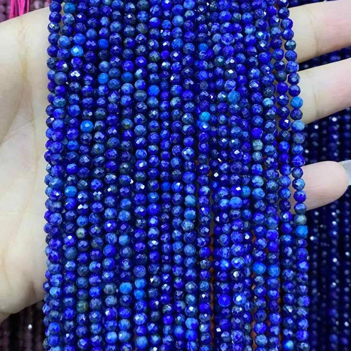 Lapis Tiny Faceted Round Beads 2mm 3mm 4mm