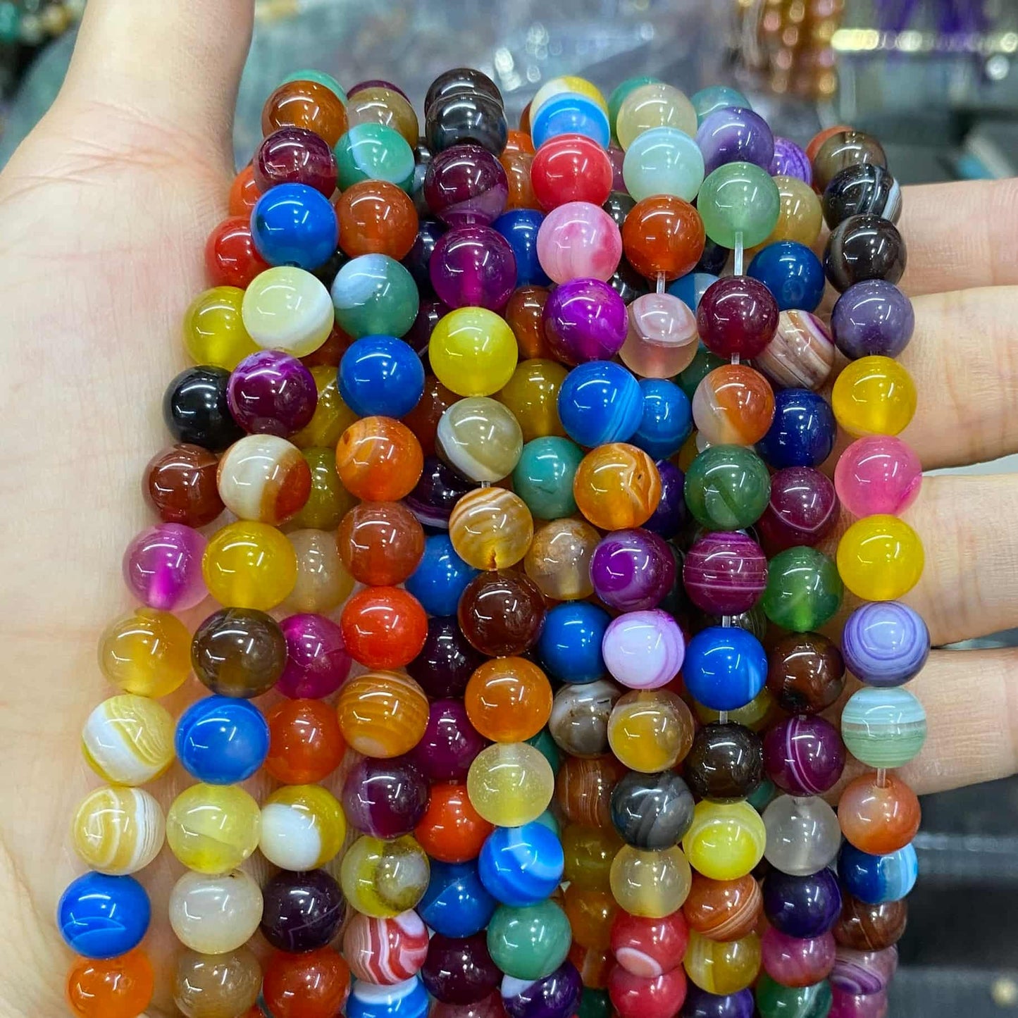 #1 Round Agate Beads 6mm/8mm/10mm/12mm