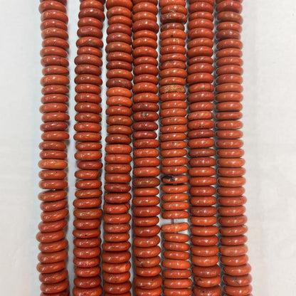 Rondelle Shape Red Creek Jasper Beads