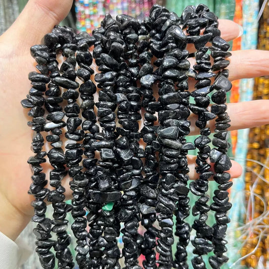 Chip Shape Black Onyx Beads