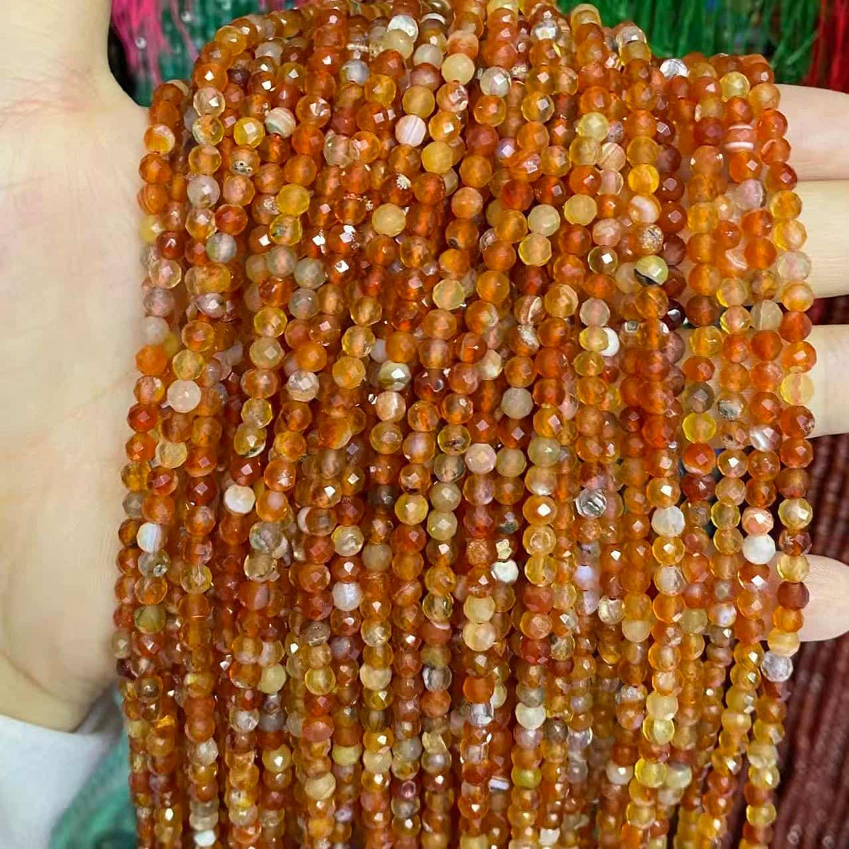 Tiny Round Faceted Agate Beads 2mm 3mm 4mm