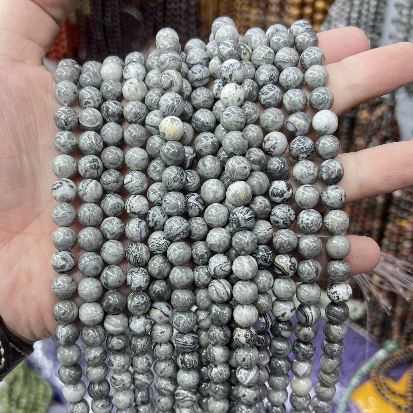 $2.5--8mm #2 Semi- Precious beadsFree Shipping