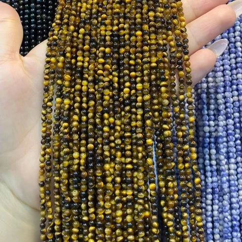 Tiger Eyes Tiny Smooth Round Beads 2mm 3mm 4mm