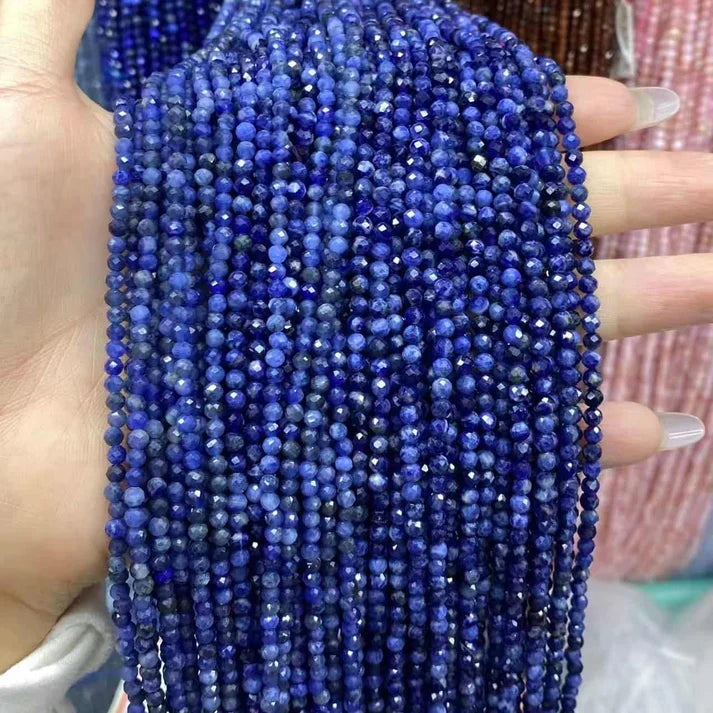Sodalite Tiny Faceted Round Beads 2mm 3mm 4mm