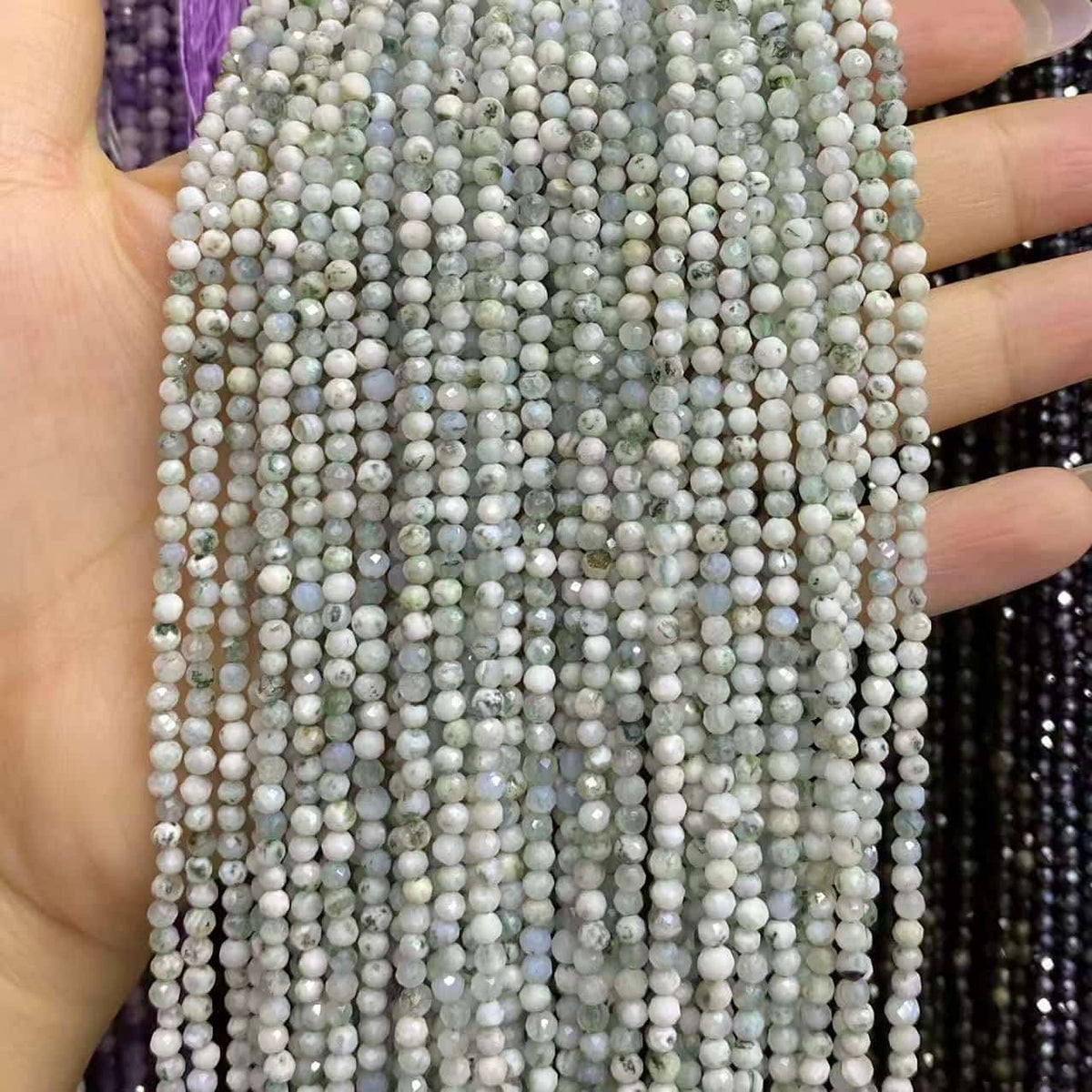 Tiny Round Faceted Agate Beads 2mm 3mm 4mm