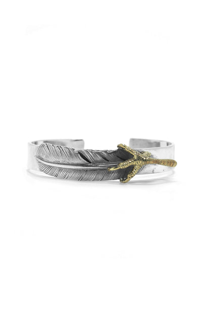 Takahashi Goro Feather Retro Sterling Silver Bangle