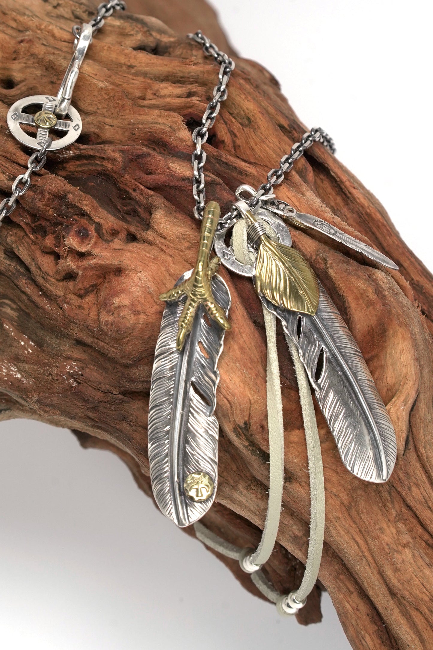 Takahashi Goro Eagle Claw Feather Necklace Set Retro