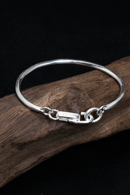 Retro 925 Sterling Silver Simple Bracelet