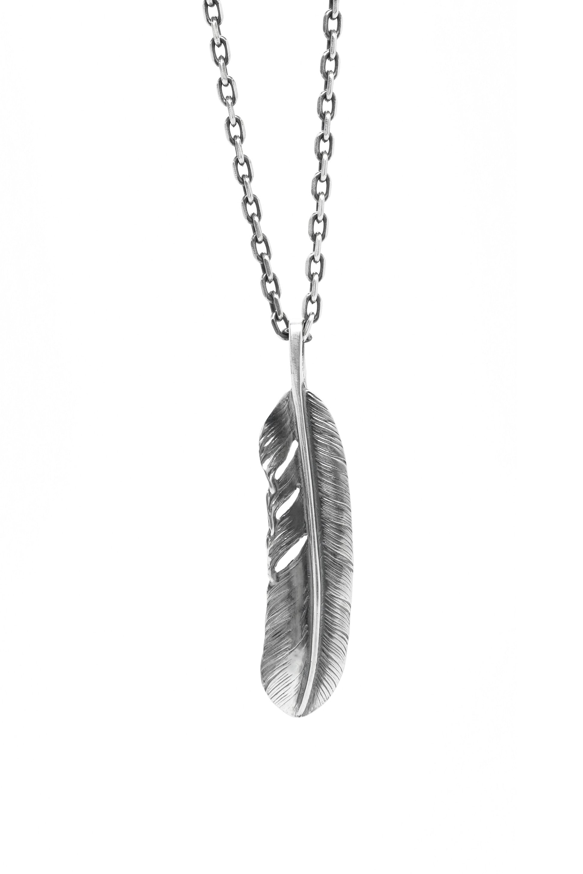 Right Feather Leaf Retro 925 Silver Goro Takahashi Pendant