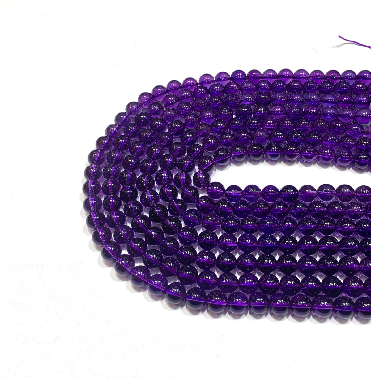 Round Piezoelectric Amethyst Beads