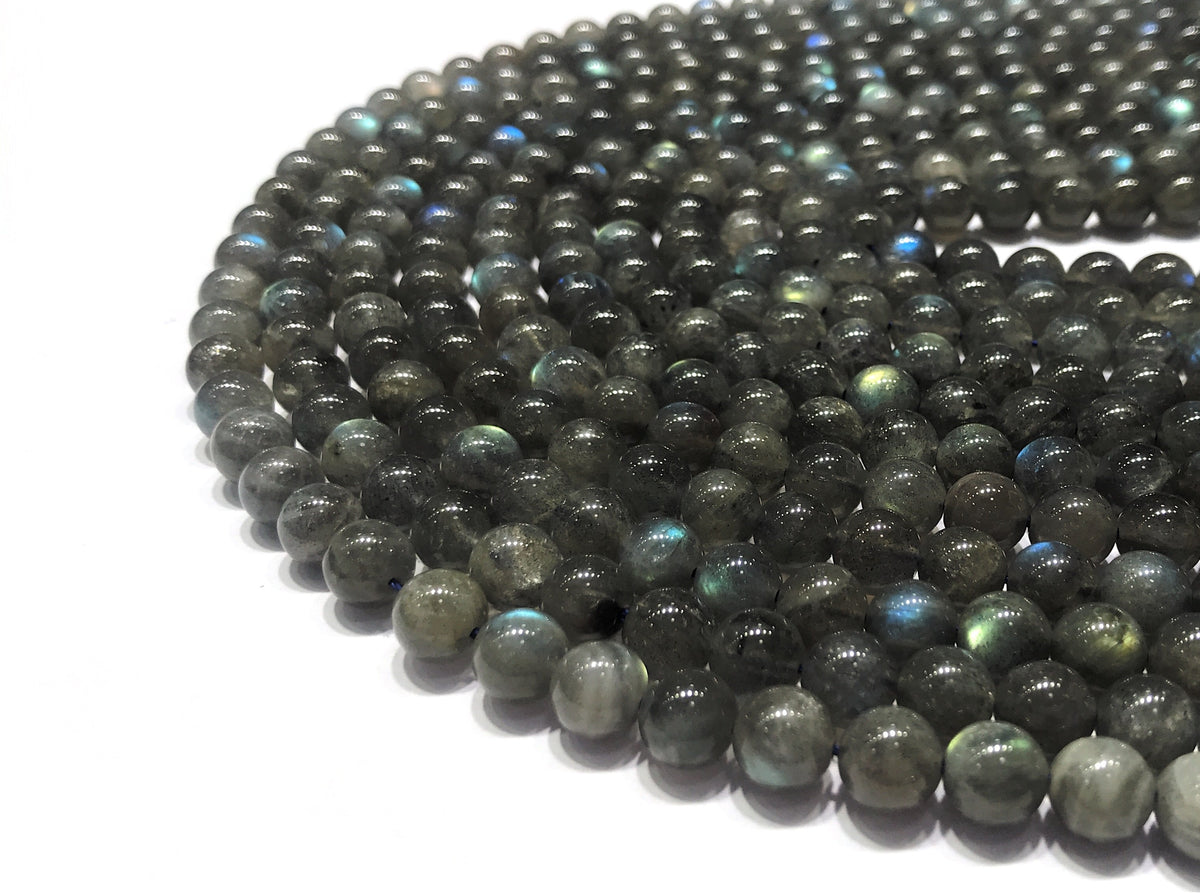 Black Labradorite Round Beads