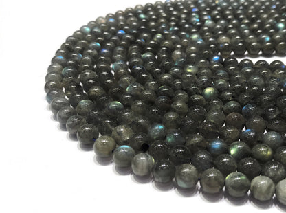 Black Labradorite Round Beads