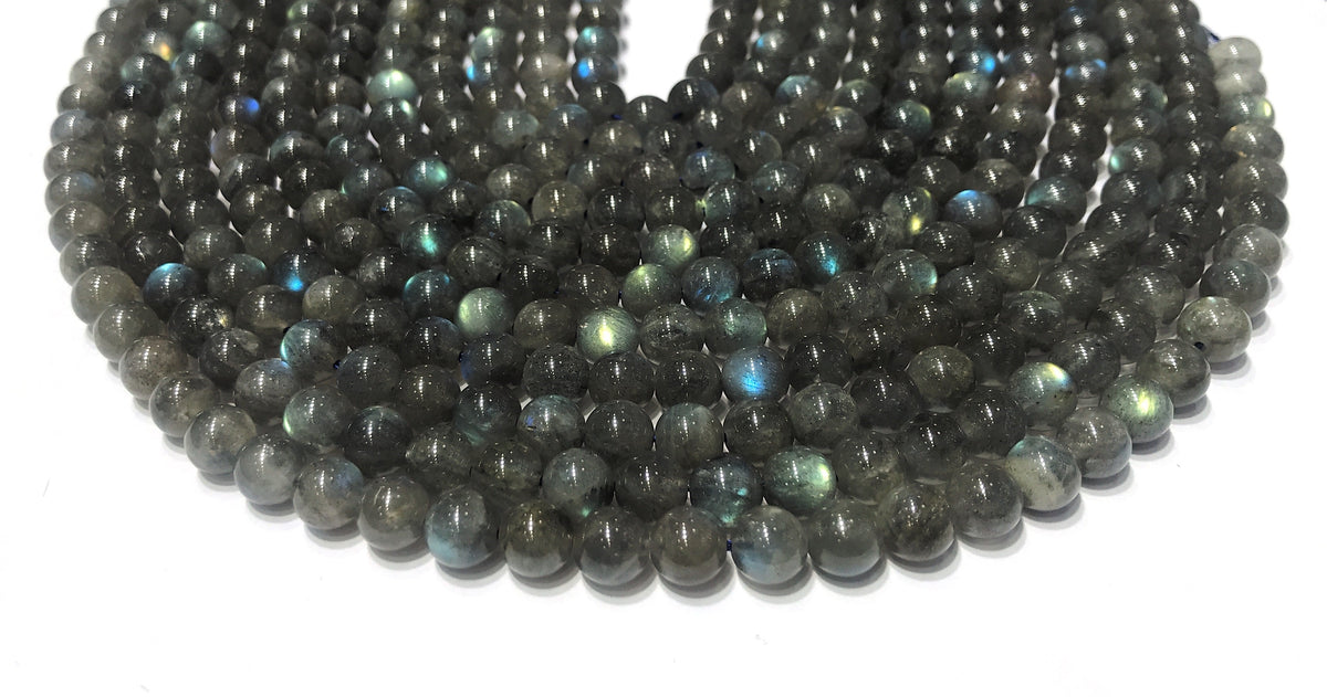 Black Labradorite Round Beads