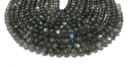 Black Labradorite Round Beads