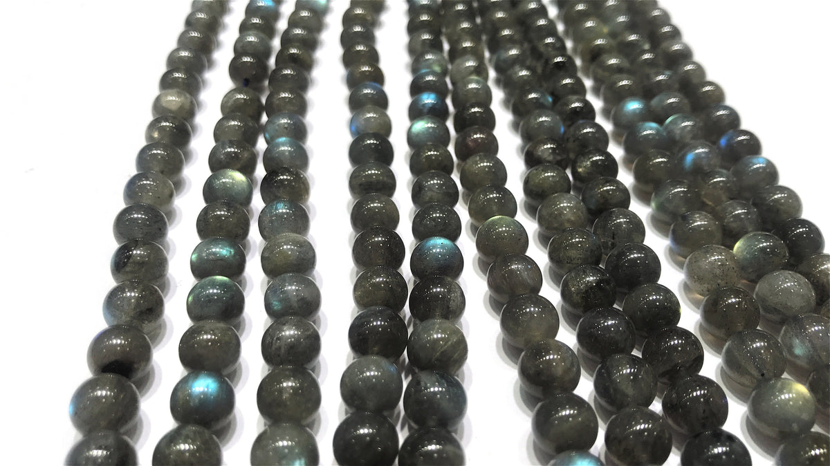 Black Labradorite Round Beads