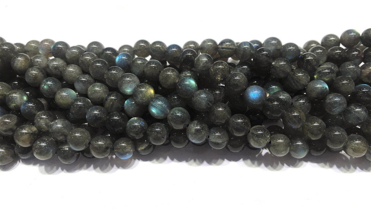 Black Labradorite Round Beads