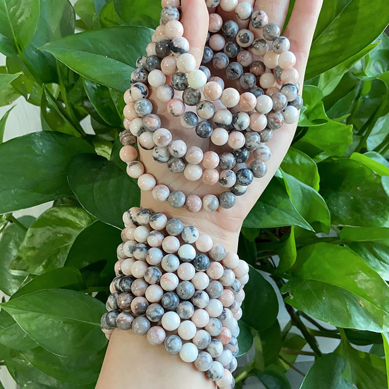 Pink Zebra Jasper Bracelet $15/10PCS wholesale crystal bracelet for resale