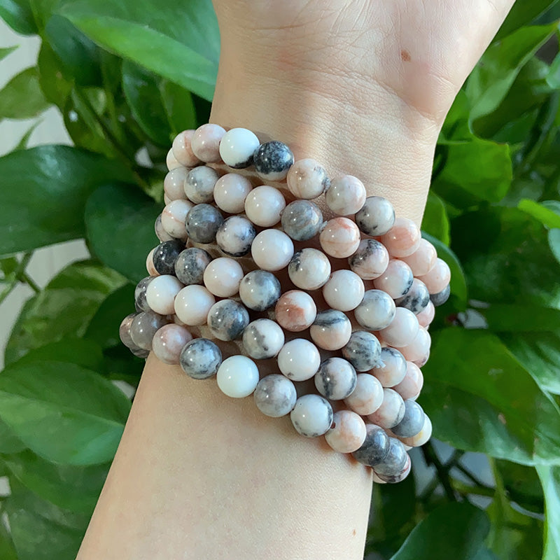 Pink Zebra Jasper Bracelet $15/10PCS wholesale crystal bracelet for resale