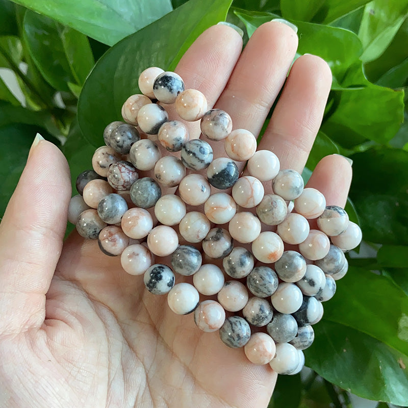 Pink Zebra Jasper Bracelet $15/10PCS wholesale crystal bracelet for resale