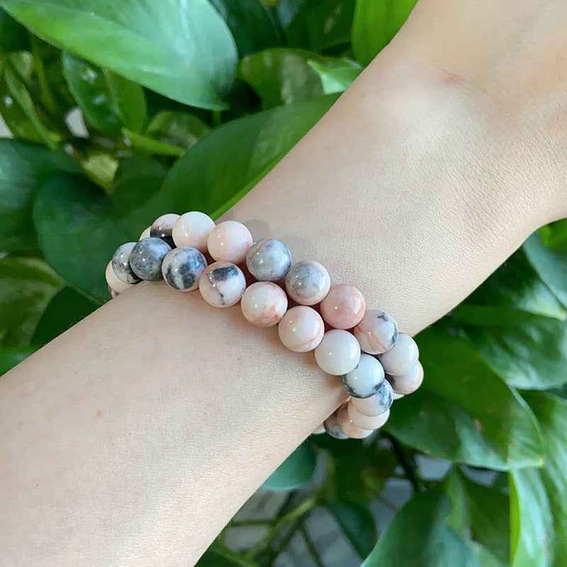Pink Zebra Jasper Bracelet $15/10PCS wholesale crystal bracelet for resale