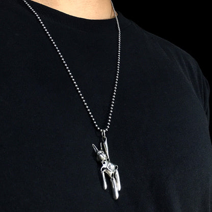 Vintage 925 Sterling Silver Cute Bunny Rabbit Pendant
