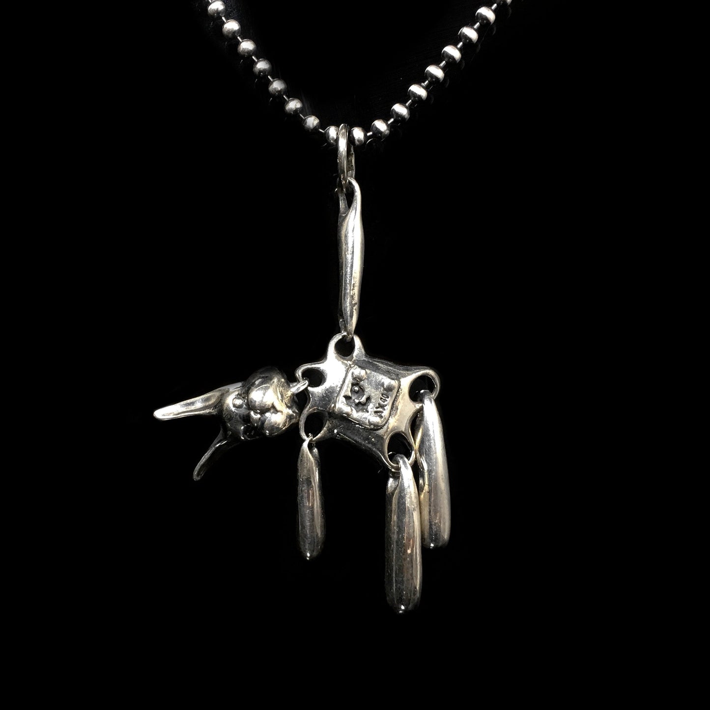Vintage 925 Sterling Silver Cute Bunny Rabbit Pendant