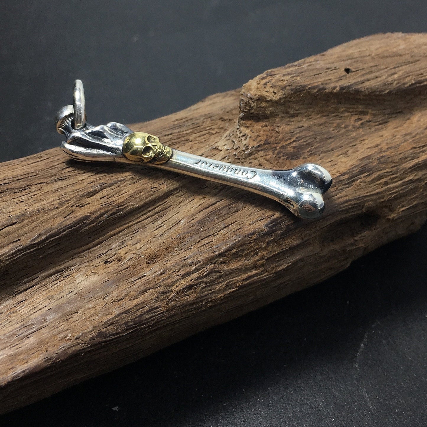 Time Bone 925 Silver Handmade Bone Pendant
