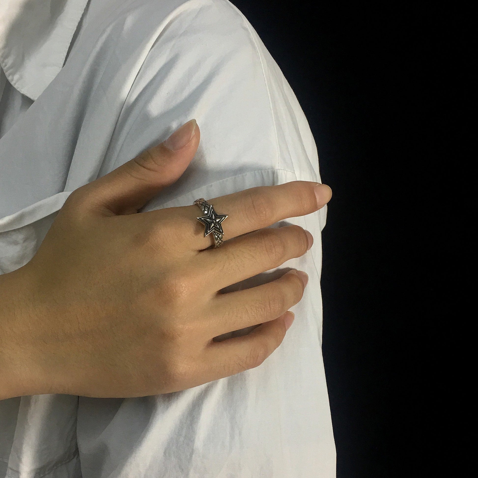 Tiny Star Sterling Silver Ring