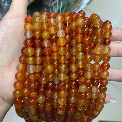 Round Smooth Beads Crystal/Quartz/Jasper/Agate 4mm 6mm 8mm 10mm