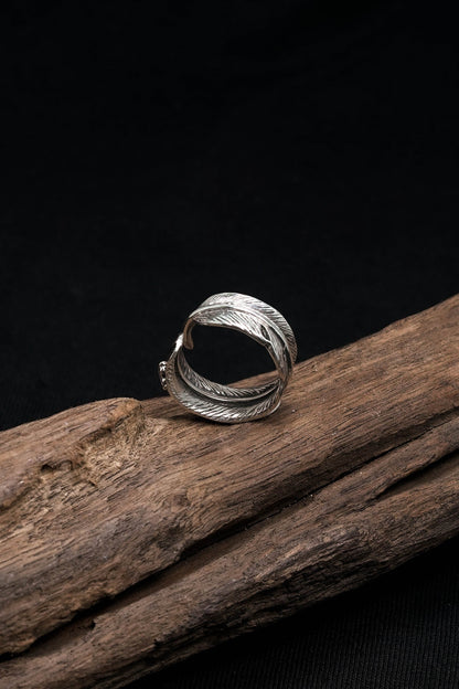 Feather Retro 925 Sterling Silver Ring