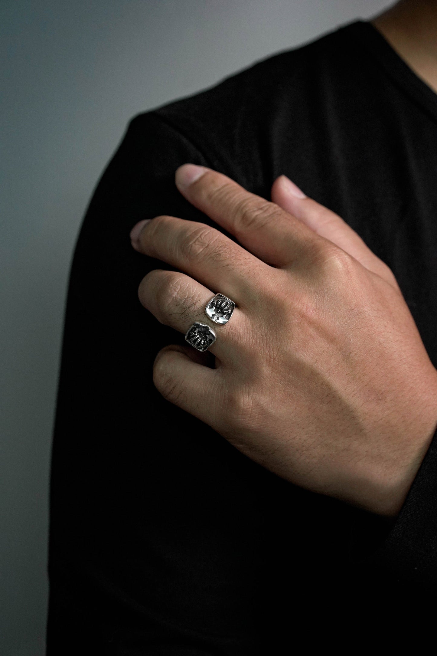 Retro 925 Silver Crown Open Ring
