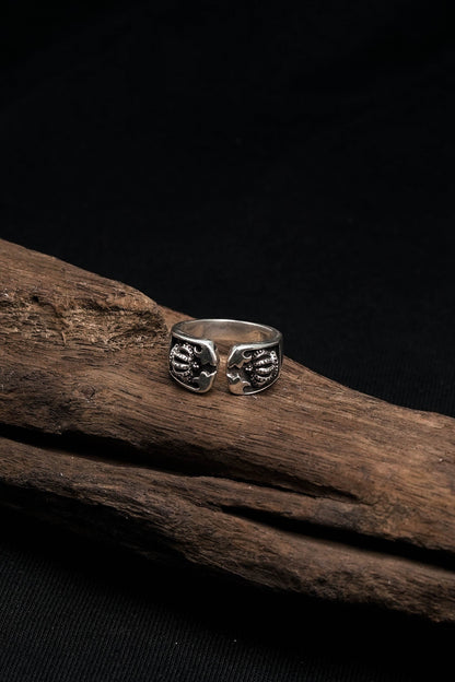 Retro 925 Silver Crown Open Ring