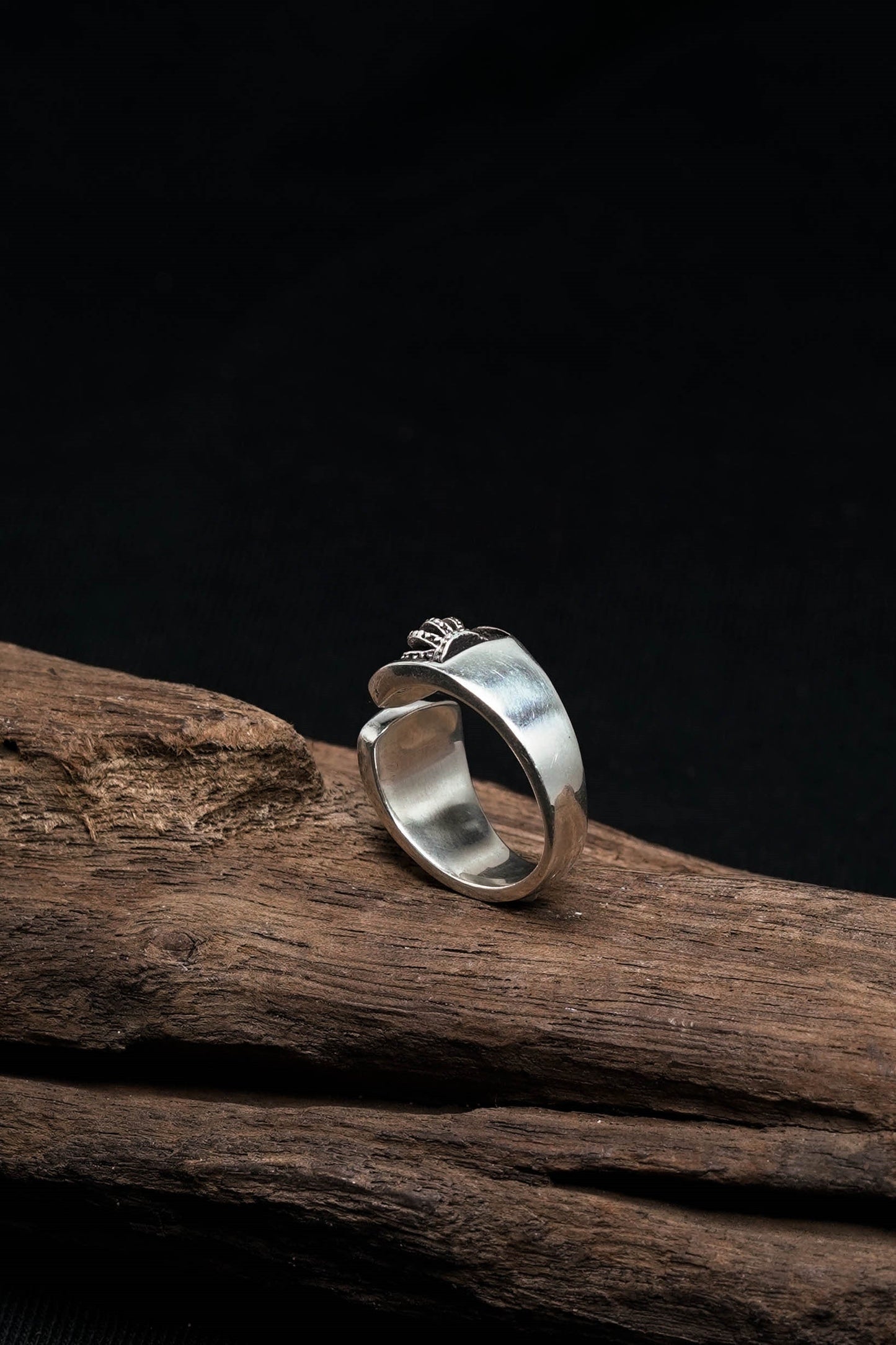 Retro 925 Silver Crown Open Ring