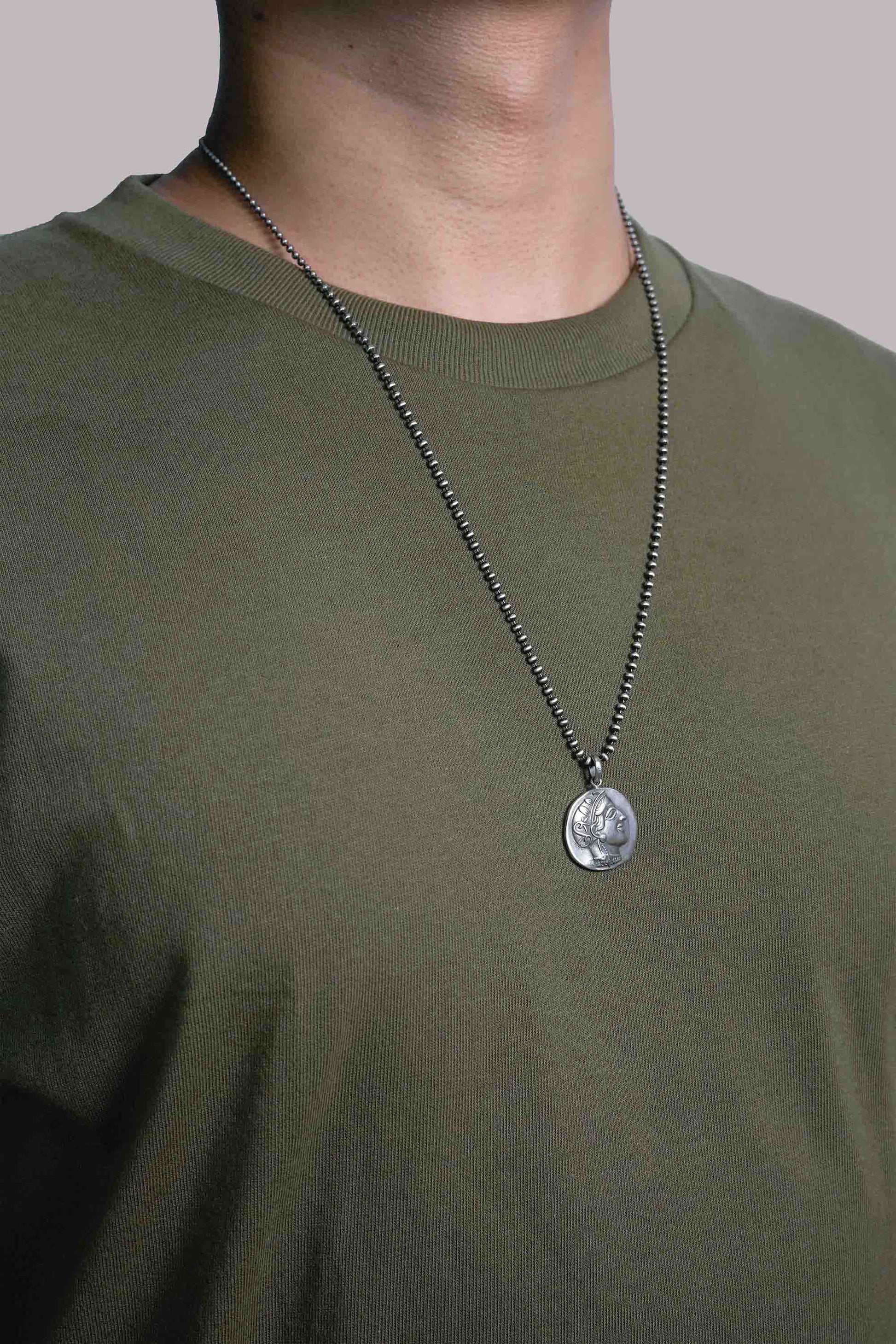 Retro Horse Head 925 Sterling Silver Coin Pendant
