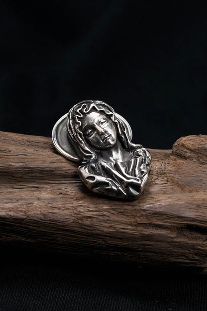 Virgin Mary Couple Retro 925 Silver Pendant