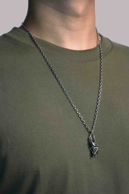 Retro Double Skulls 925 Sterling Silver Pendant